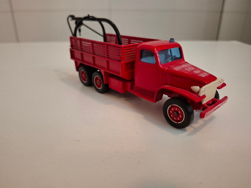 Solido GMC Kraanwagen brandweer gesloten cabine (nr. 3110), Ophalen of Verzenden, Zo goed als nieuw, Bus of Vrachtwagen, Overige merken
