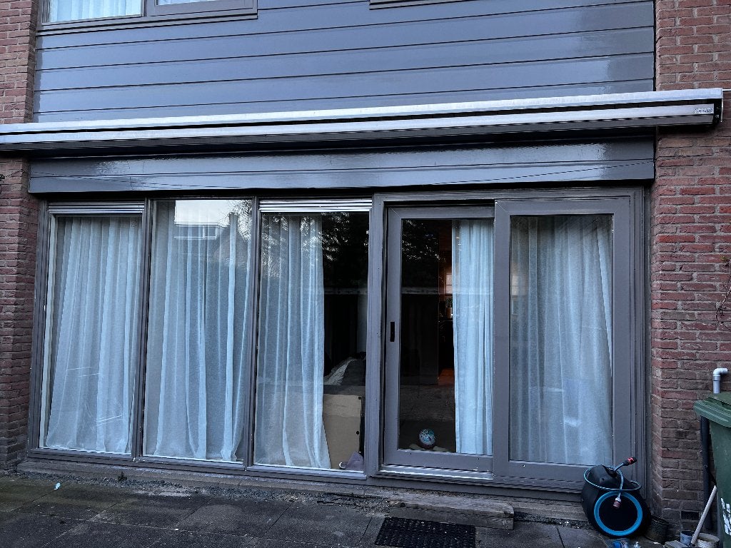 Zonnescherm 6m GRATIS, 150 tot 300 cm, Ophalen, Gebruikt, Knikarmscherm