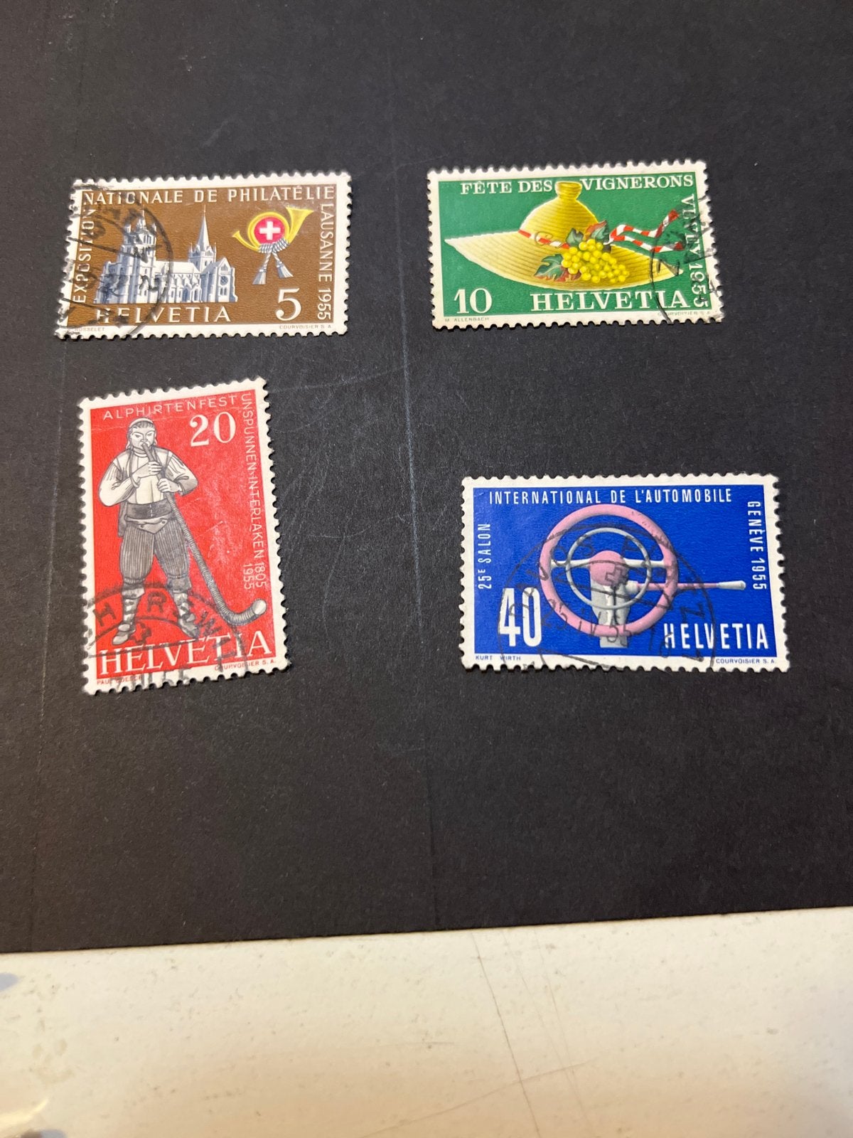 1955- Nationale Philatelie, Wijnfeest, Alp michel 607-610, Postzegels en Munten, Ophalen of Verzenden, Gestempeld