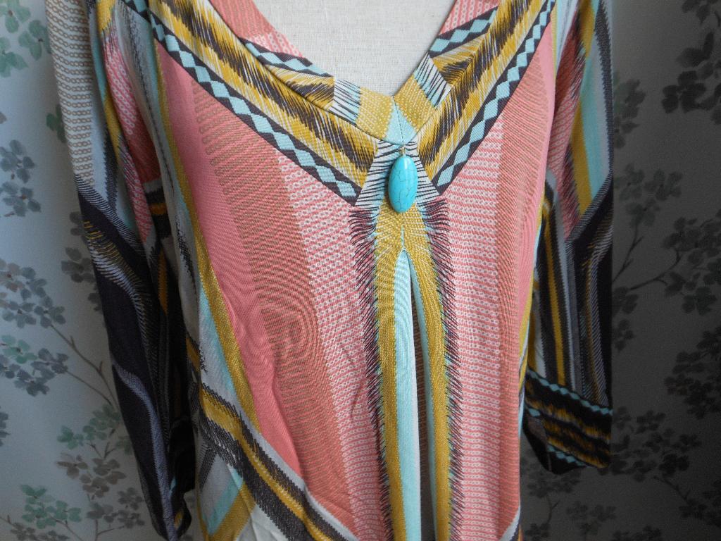 Mooie soepele jurk/tuniek met mooie kleuren, Kleding | Dames, Ophalen of Verzenden, Zo goed als nieuw, Maat 38/40 (M), Overige kleuren