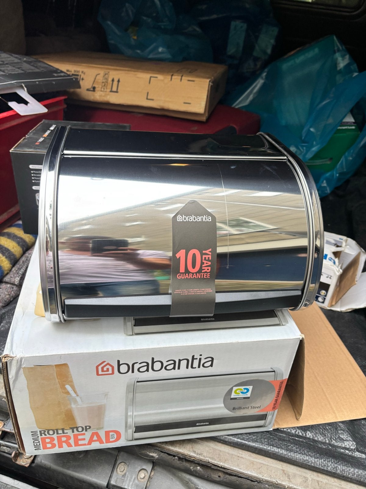 Brabantia Broodtrommel Roll Top - Zwart/Zilver, Huis en Inrichting, Nieuw, Ophalen of Verzenden, Zwart, Metaal