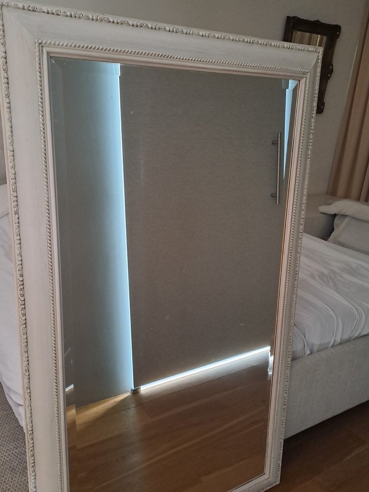 Grote spiegel met facetrand - 150x88 cm, Huis en Inrichting, Woonaccessoires | Spiegels, Gebruikt, Ophalen of Verzenden, 75 tot 100 cm