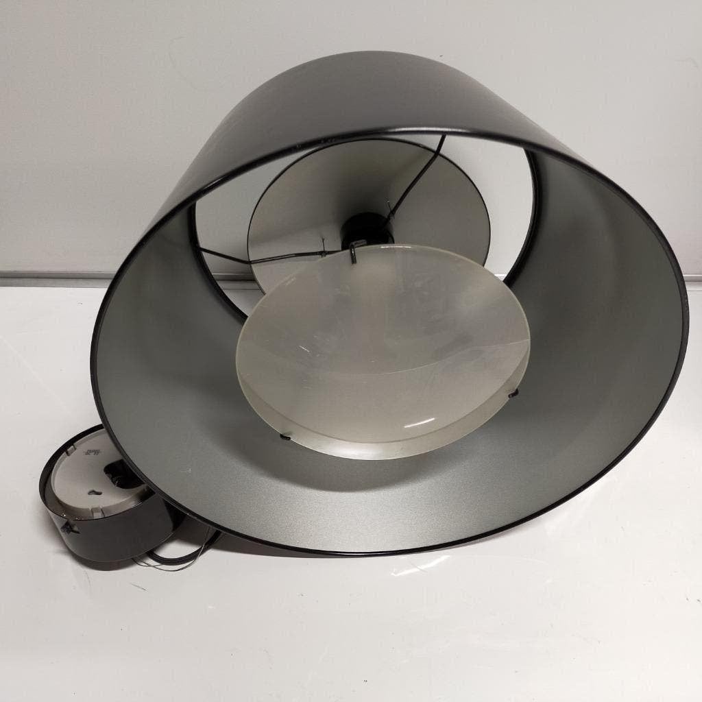 Hanglamp - ronde metalen kap ``afgeprijsd``, Ophalen, Gebruikt, Kunststof, Minder dan 50 cm