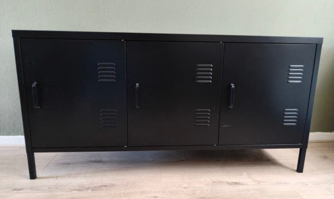 Zwart tv meubel locker, Ophalen, Gebruikt