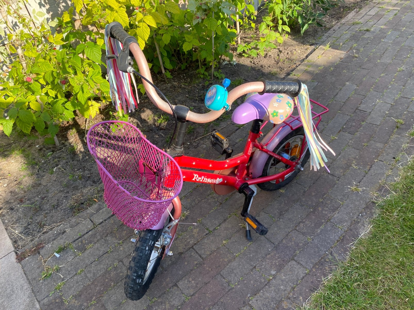 Roze kinderfiets Loekie (12 inch), Ophalen, Terugtraprem, Zijwieltjes, Gebruikt