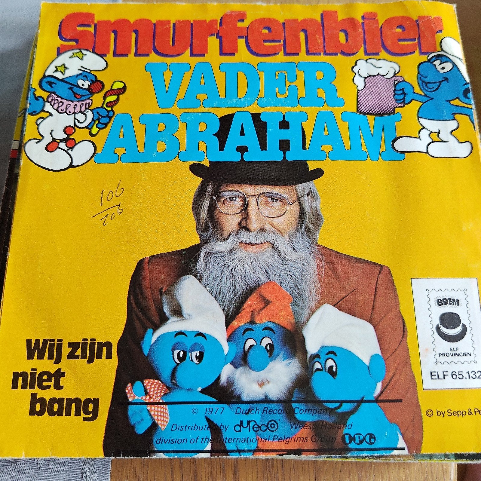 Vader Abraham - Smurfenbier Wij Zijn Niet Bang (Single), Ophalen of Verzenden, Gebruikt, 7 inch