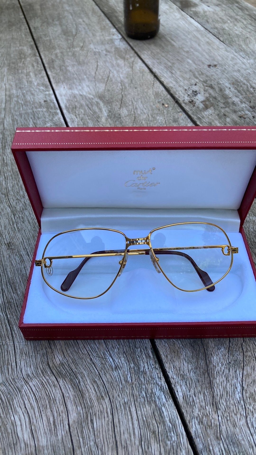 Prachtige gouden Cartier Tank 59/16, Ophalen of Verzenden, Zo goed als nieuw, Bril, Overige merken