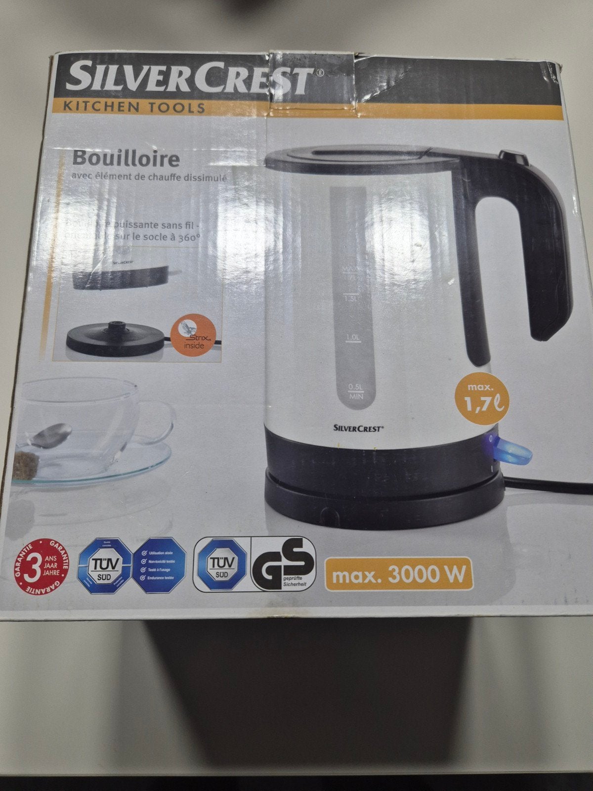 waterkoker 3000w nieuw, 1 tot 2 liter, Ophalen of Verzenden, Nieuw