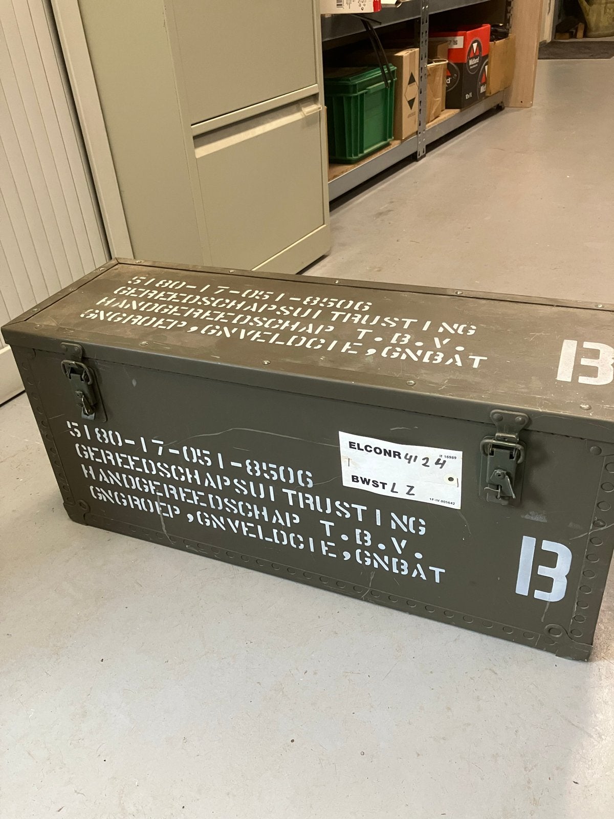 Leger Materiaal Kist met Gereedschap Set, Ophalen, Gebruikt, Gereedschapsopslag