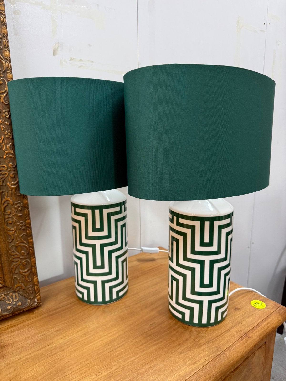 2 H&M Home tafellampen, Ophalen, Zo goed als nieuw, Groen, Rond