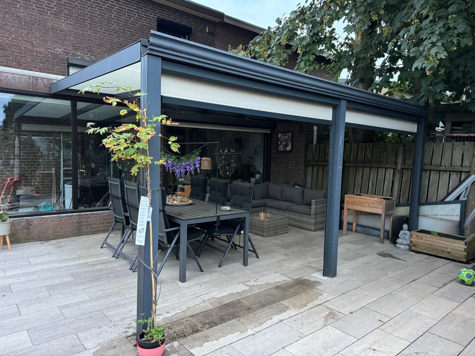Overkapping/Veranda met verlichting en screens/zonwering, Ophalen, Gebruikt, Veranda