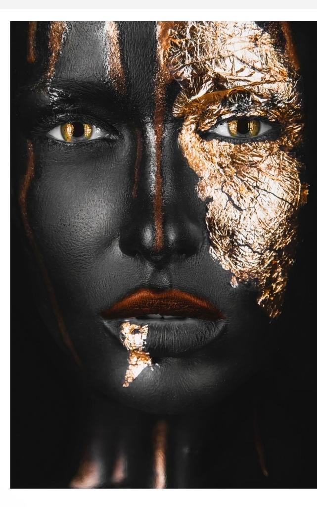 Plexiglas Woman Black Gold 80x120, Ophalen