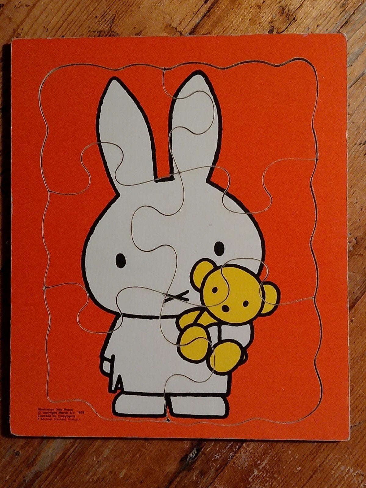 Vintage Nijntje houten puzzel - Dick Bruna 1970, 2 tot 4 jaar, Gebruikt, Ophalen of Verzenden, Van hout