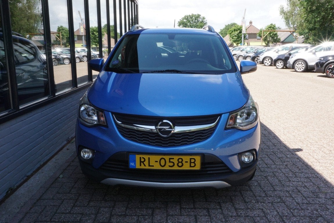 Opel KARL 1.0 Rocks Online Edition Trekhaak/Navi! (bj 2017), Stof, Gebruikt, Euro 6, Blauw