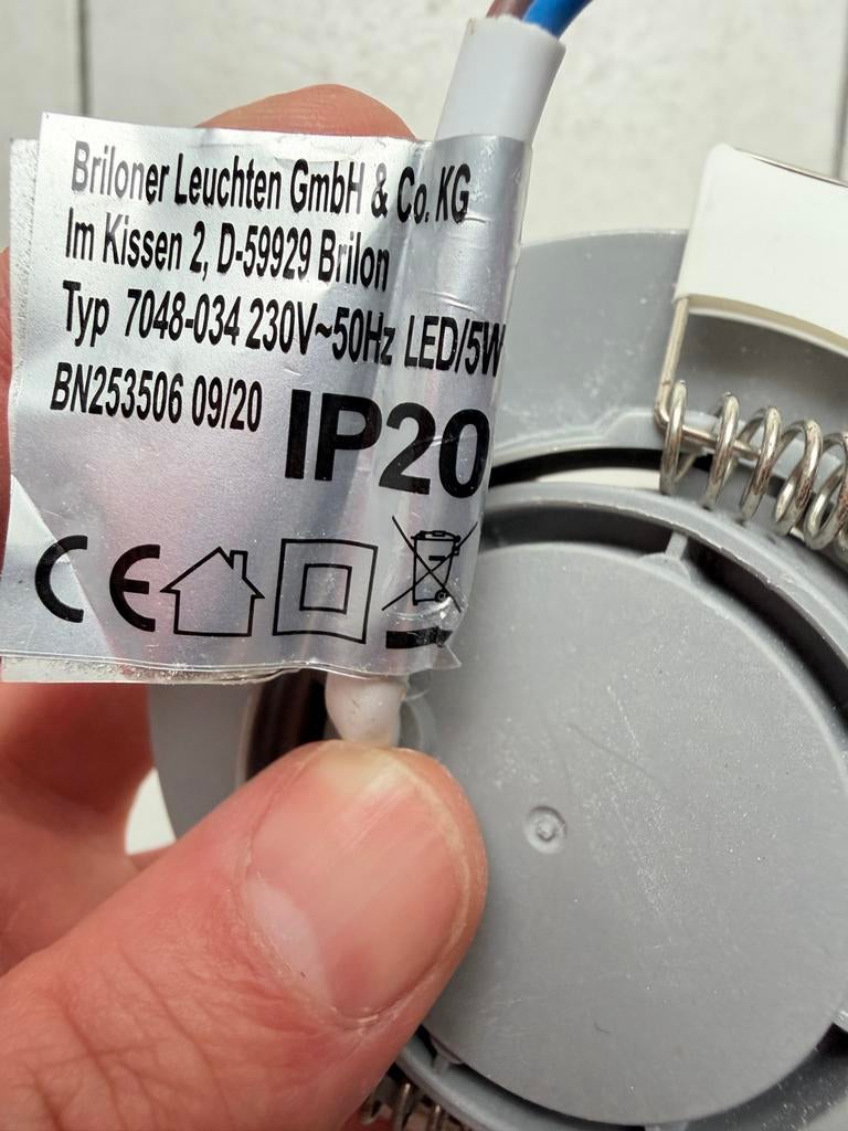 Briloner LED Inbouwspots GU10 - 5W, IP20, Huis en Inrichting, Ophalen, Zo goed als nieuw, Plafondspot of Wandspot