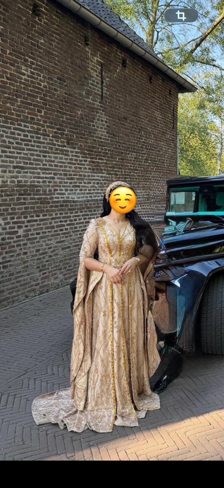 Mooi bruiloft jurk, voor feestjes, voor henna, Kleding | Dames, Jurken, Maat 38/40 (M), Beige, Ophalen of Verzenden, Zo goed als nieuw