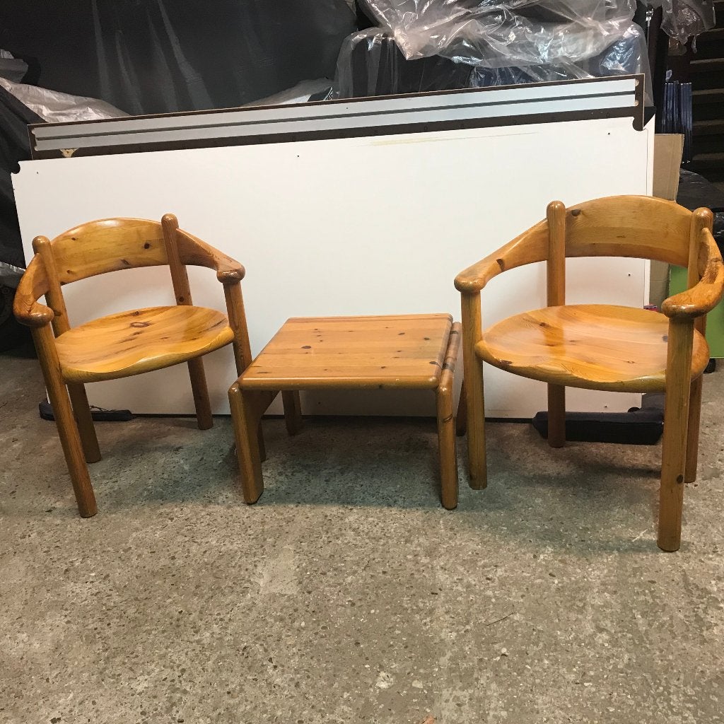 Set 2 Rainer Daumiller Deens design en tafel stoel vintage, Ophalen, Gebruikt, Nvt, Eén