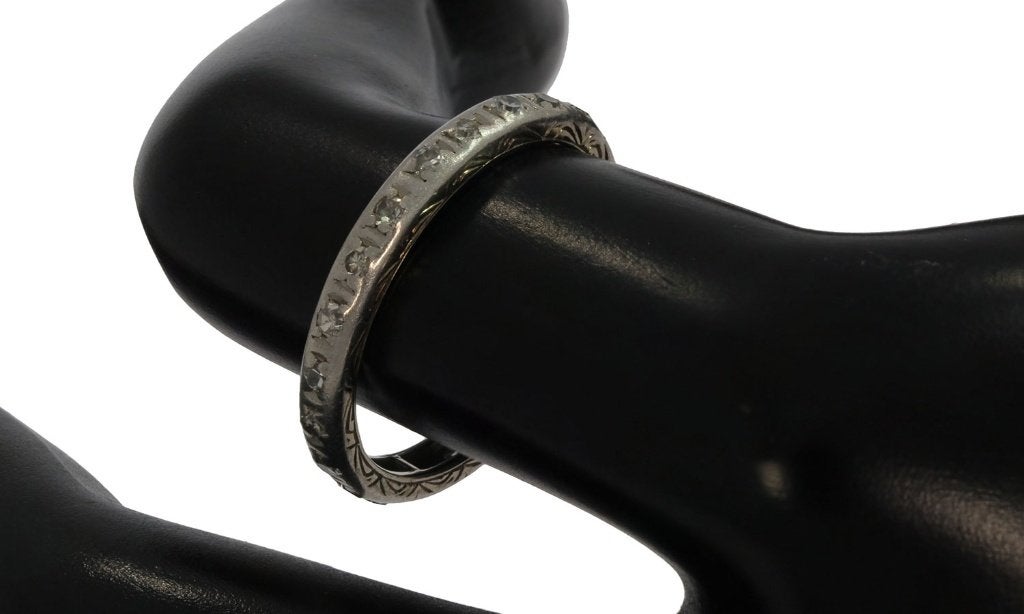 22 diamanten alliance rij ring vintage antiek dames rij goud, Verzenden, Goud, Ring, Met edelsteen