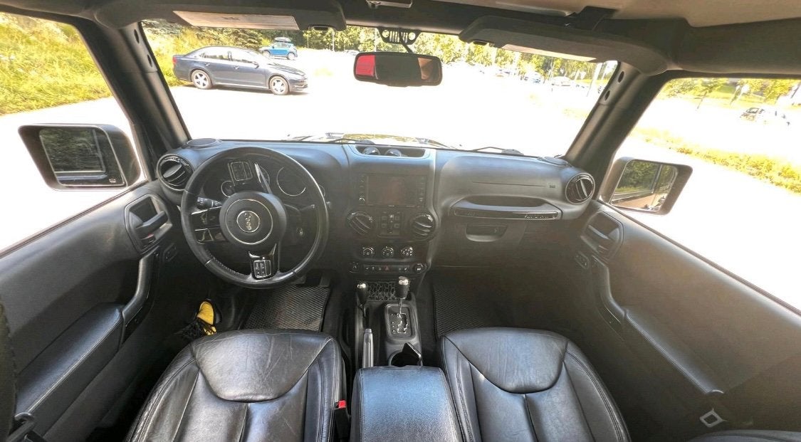 ‼️JEEP WRANGLER JK 3.6 V6 284PK SAHARA BJ2015 HARD/SOFTTOP‼️, Auto's, Automaat, Euro 5, Zwart, 2000 kg