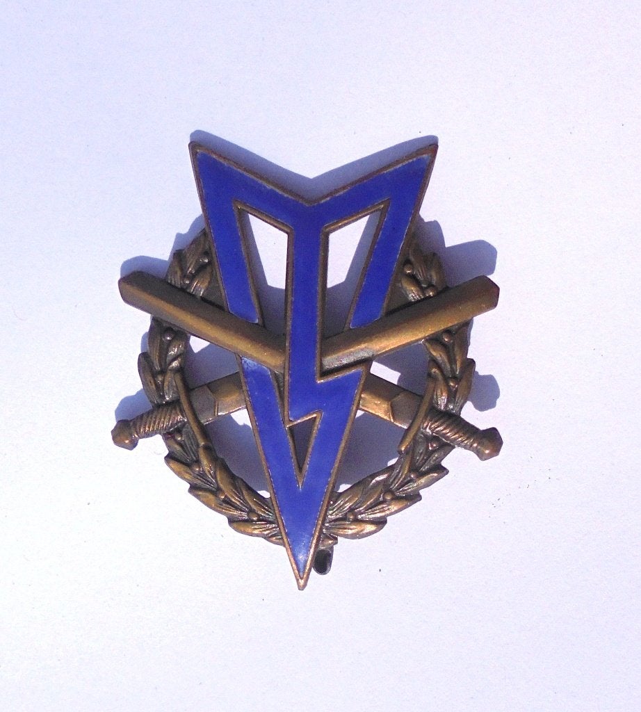 militair MLV blauw geëmailleerde vaardigheids sportspeld., Ophalen of Verzenden, Landmacht, Nederland, Embleem of Badge