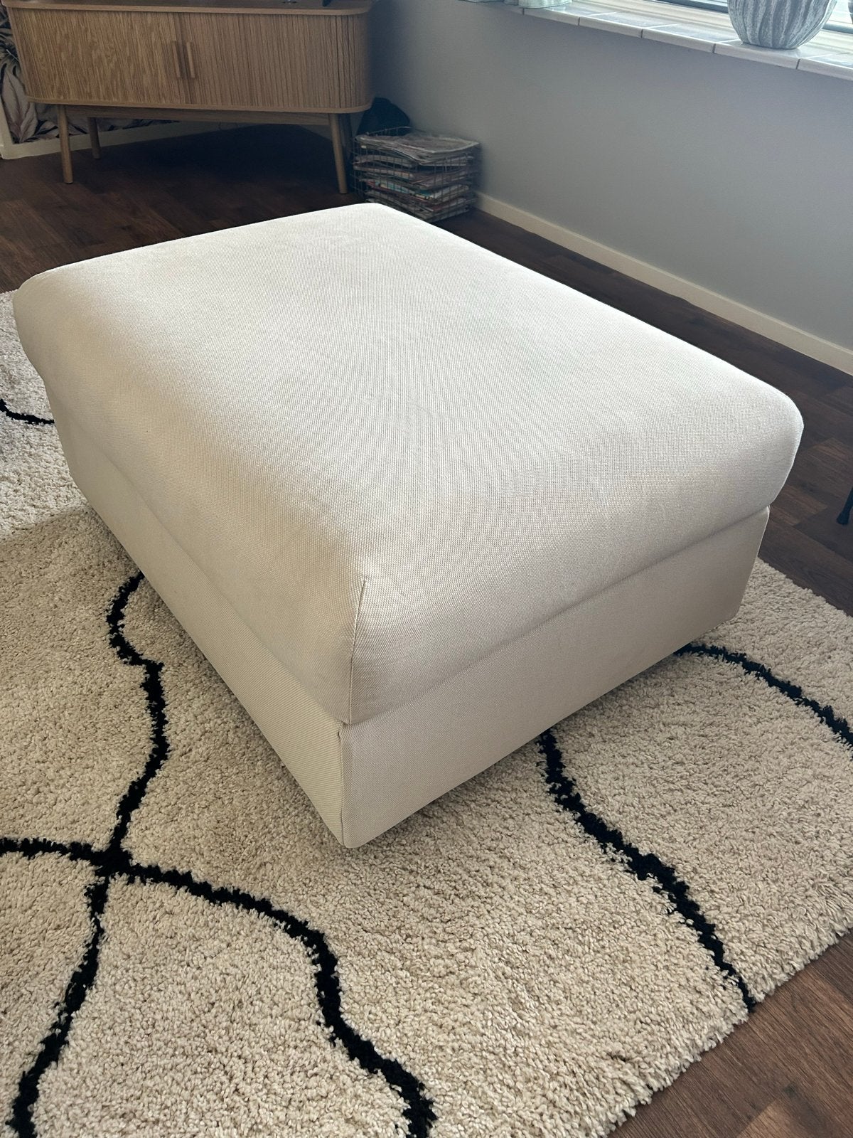 IKEA Vimle Voetenbank met opbergruimte Hallarp beige, Ophalen, 50 tot 75 cm, Zo goed als nieuw, 75 tot 100 cm