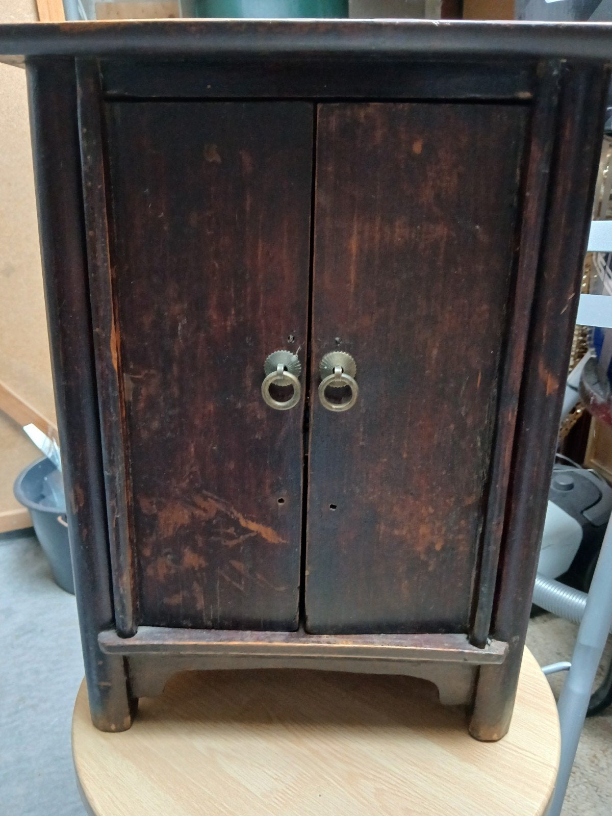 leuk klein houten kastje, Ophalen