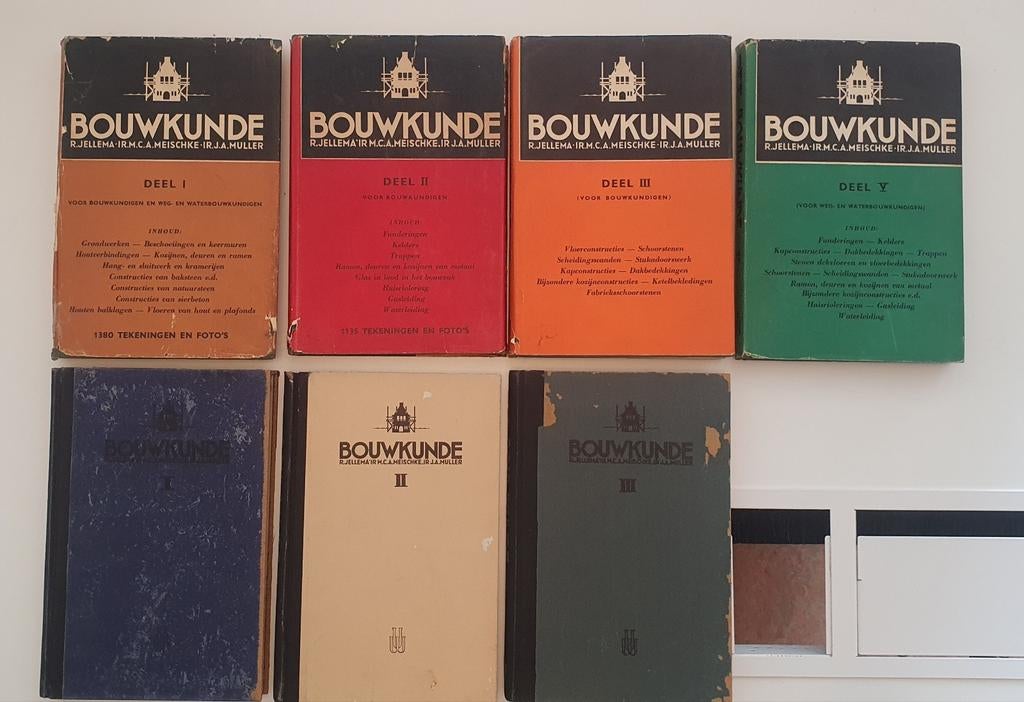 Bouwkunde  - Jellema, Meischke, Mulllerl deel 1,2,3, Boeken, Ophalen of Verzenden, Gelezen, Bouwkunde, R.J. Jellema, R.M.C.A. Meischke, Ir. J.A. Muller