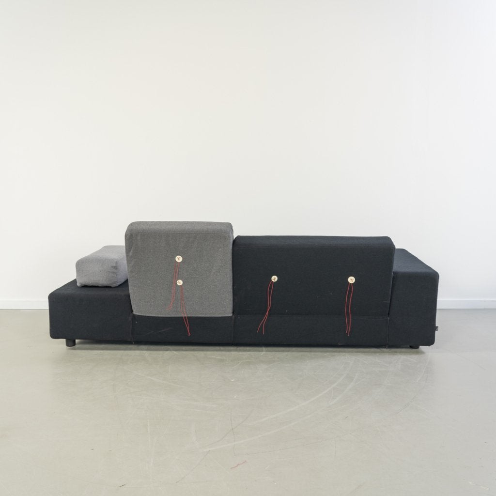 1x Vitra Hella Jongerius Poldersofa XS - Antraciet Mix, Niet ingevuld, Niet ingevuld, Driepersoons, 75 tot 100 cm
