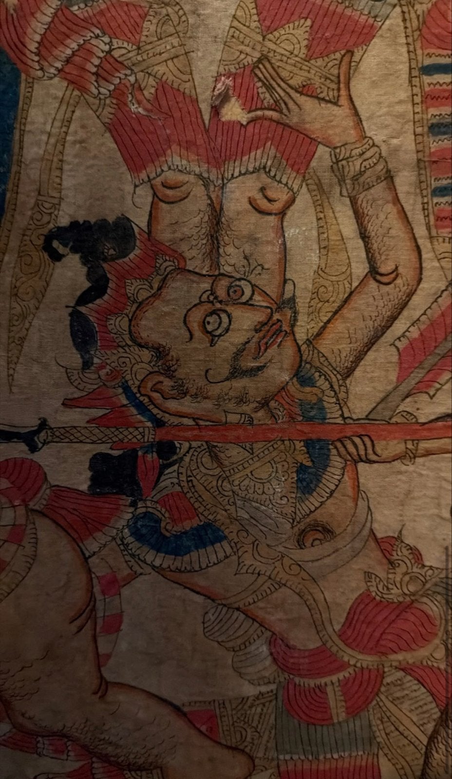 Kamasan Schilderij - Ramayana Epos, Bali (jaren '40-'50), Ophalen of Verzenden, Indonesië, Meerkleurig, Geschilderd