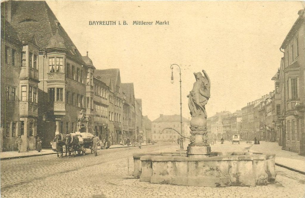 379-121-009 Bayreuth Mittlerer Markt, Ophalen of Verzenden, Voor 1920, Duitsland
