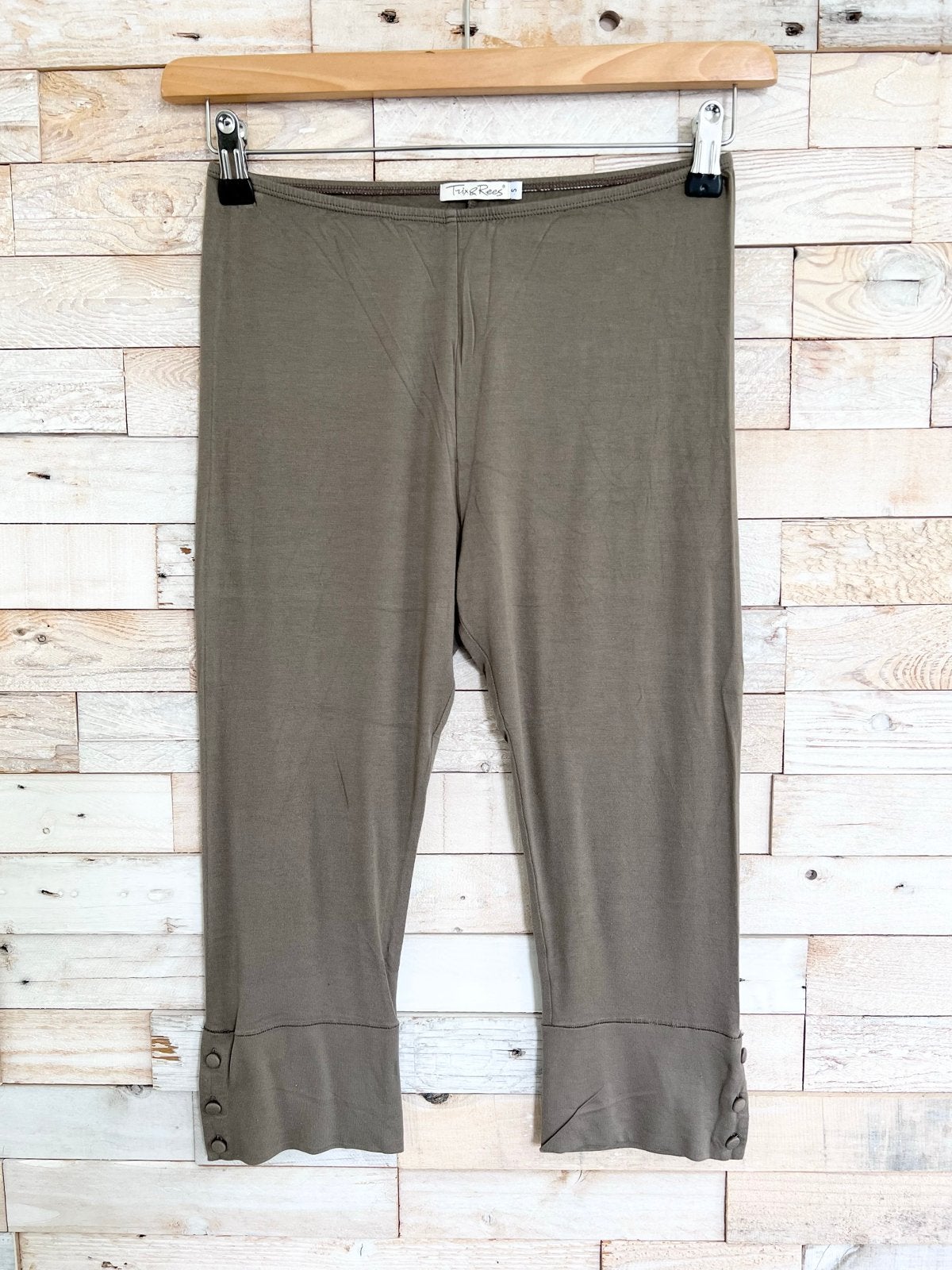 Trix & Rees 3/4 legging met knoopjes taupe, maat S, Legging, P, Maat 36/38 (S), P