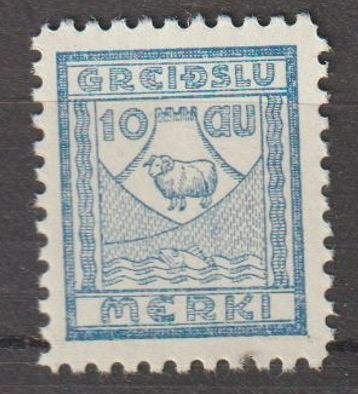 IJsland belastingzegel (revenue) Greiðslumerki jaren 30, Ophalen of Verzenden, IJsland, Postfris