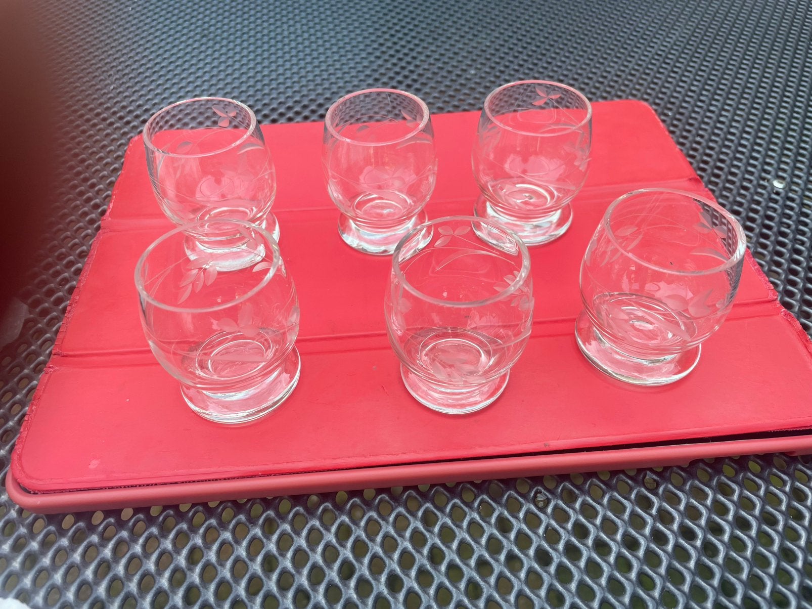 Antieke borrelglaasjes 6 stuks, Ophalen, Borrel- of Shotglas