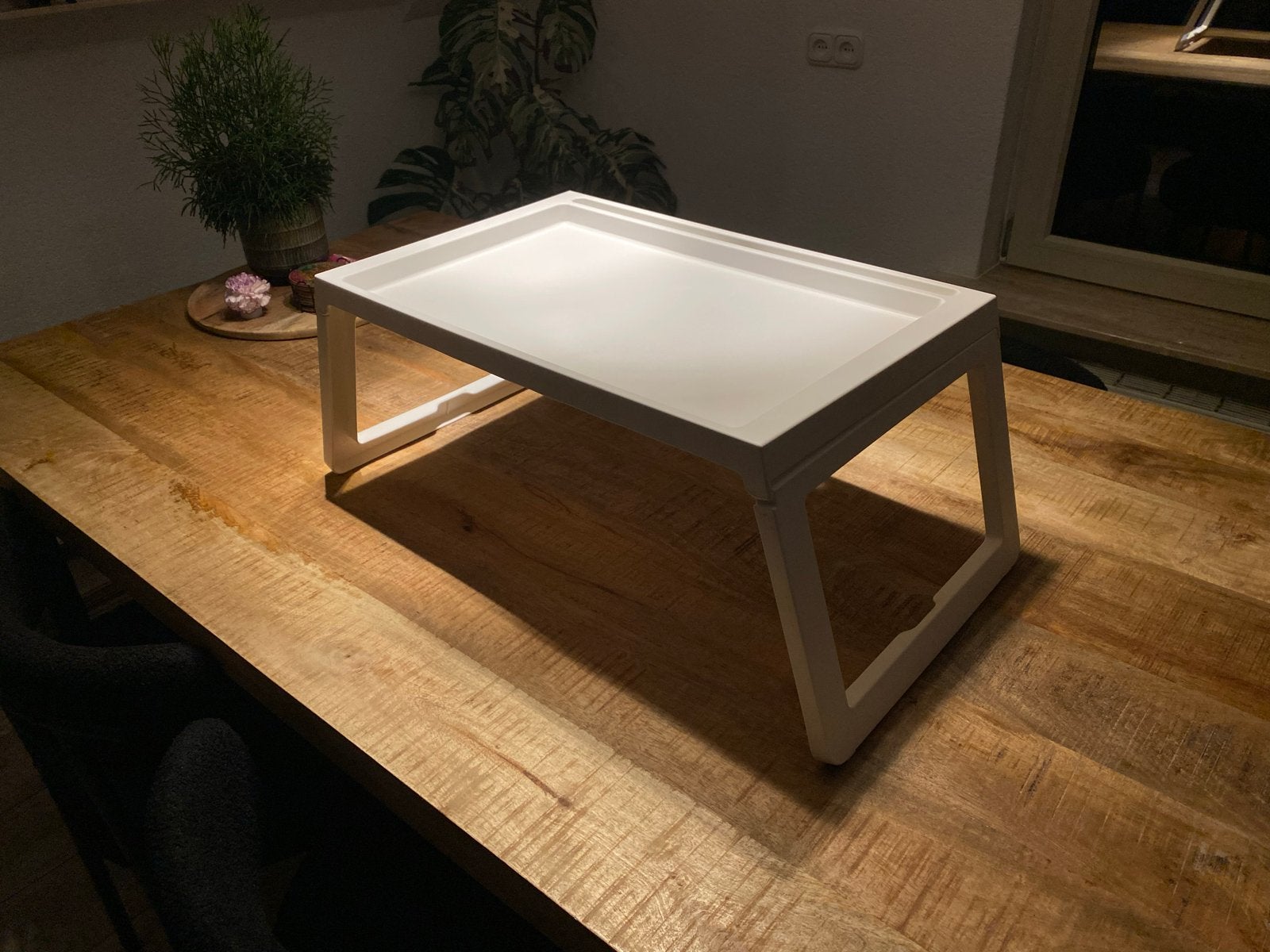IKEA KLIPSK Wit opvouwbaar bedieningsblad/ontbijt op bed, Minder dan 50 cm, Ophalen of Verzenden, Zo goed als nieuw, IKEA