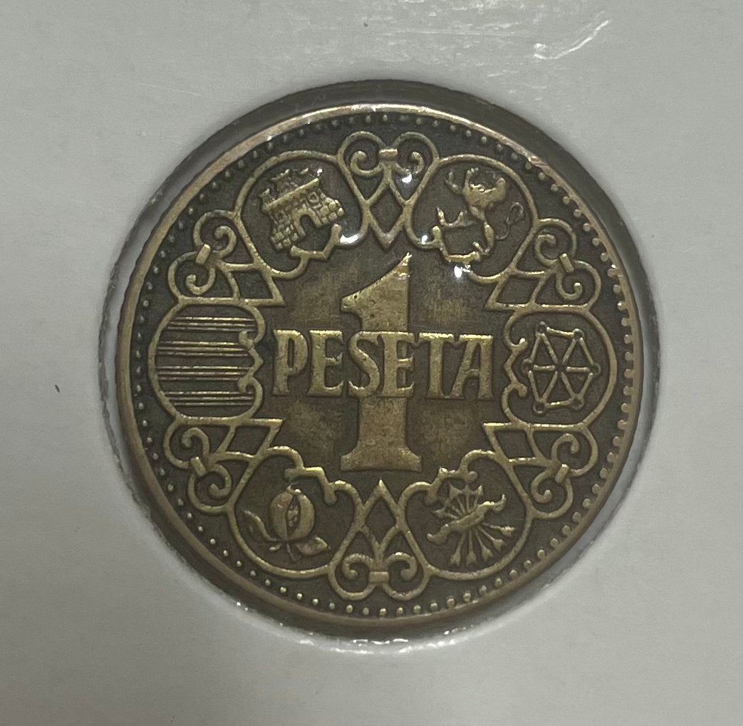 1 peseta Spanje 1944, Ophalen of Verzenden, Overige landen