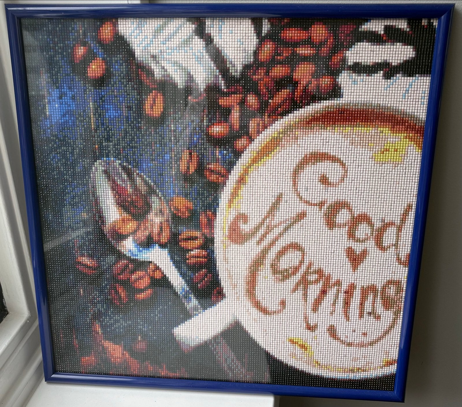 Diamond Painting 'Good Morning' met lijst 40x40 cm gratis, Ophalen, Diamond painting, Meerkleurig, Zo goed als nieuw