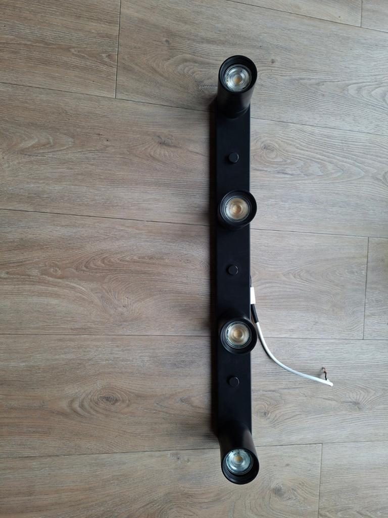 Ikea Nymåne plafondspot met 4 spots, zwart, LED, Metaal of Aluminium, Ophalen of Verzenden, Zo goed als nieuw, Modern