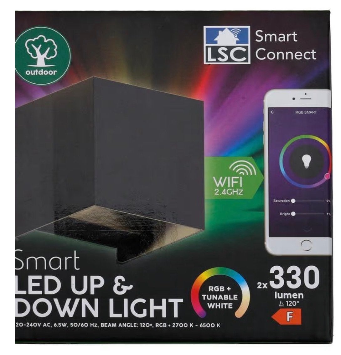 GEZOCHT Action LSC Smart Connect LED Up & Down Light, Metaal, Overige merken, Zwart, Nieuw