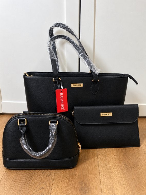Bagsure 3-delige tassenset - Zwart, Ophalen of Verzenden, Nieuw, Zwart, Overige typen