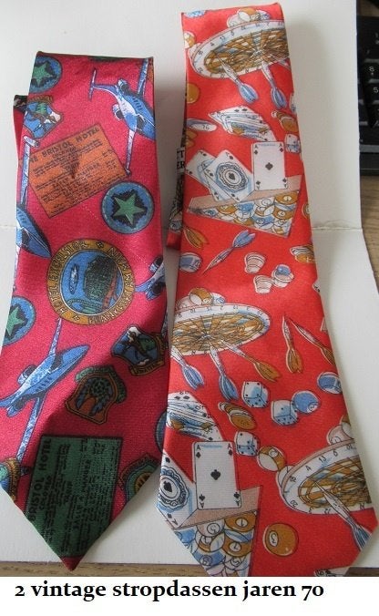 vintage, jaren 70, set stropdassen Bellini & Robertino, Ophalen of Verzenden, Zo goed als nieuw, Overige kleuren