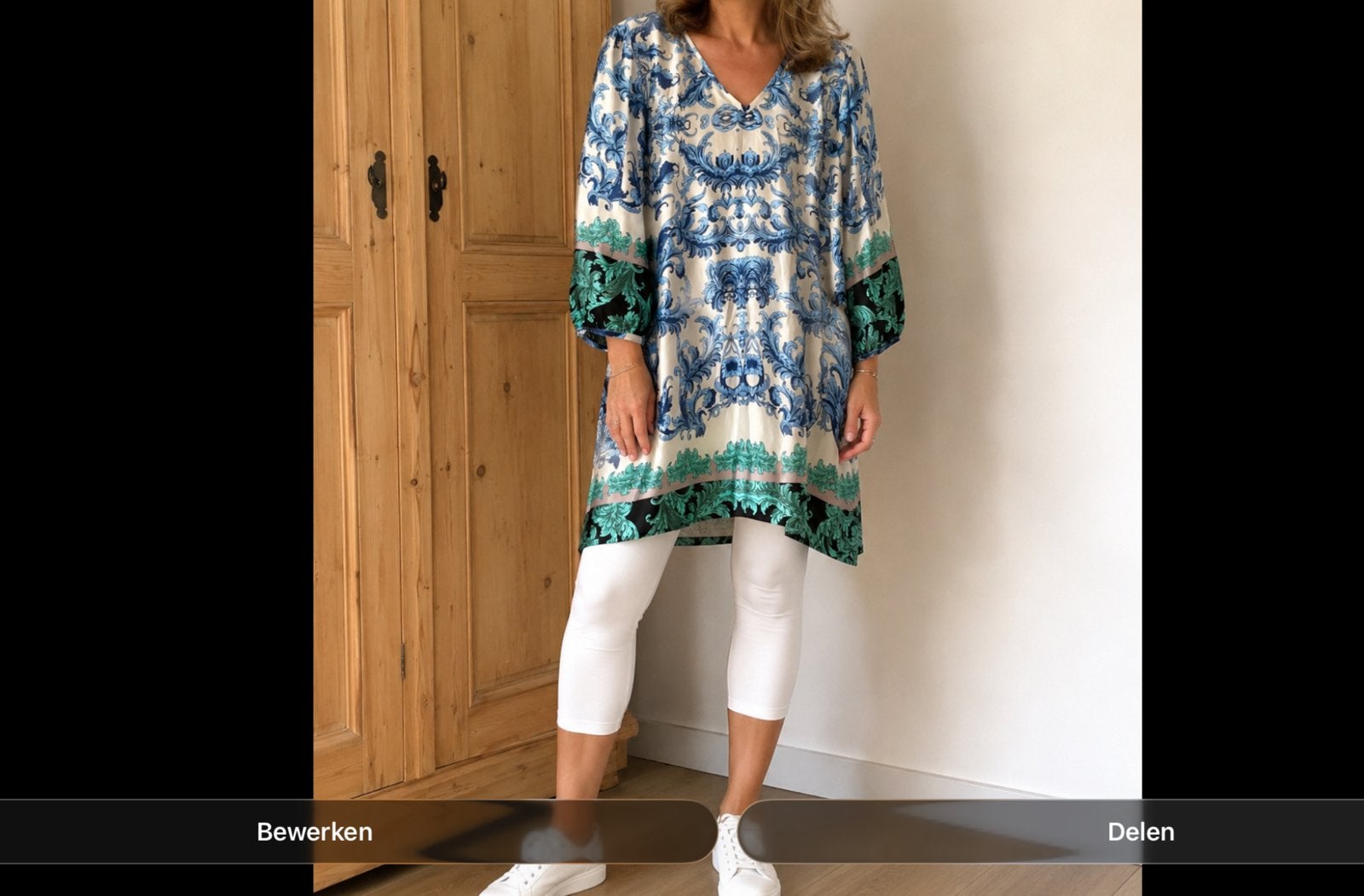 Tuniek, mooie losse Fit, XL, wit blauw groen, Ophalen of Verzenden, Zo goed als nieuw, Blauw, Blouse of Tuniek