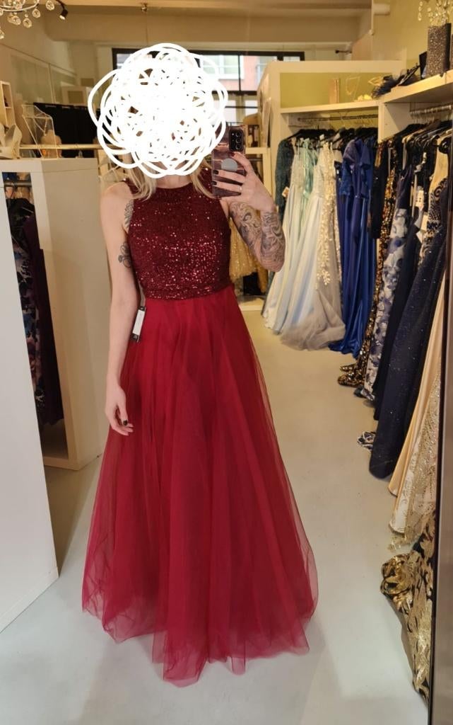 Maxi cocktailjurk rood ( galajurk ) maat S, Kleding | Dames, Gelegenheidskleding, Galajurk, Ophalen of Verzenden, Zo goed als nieuw