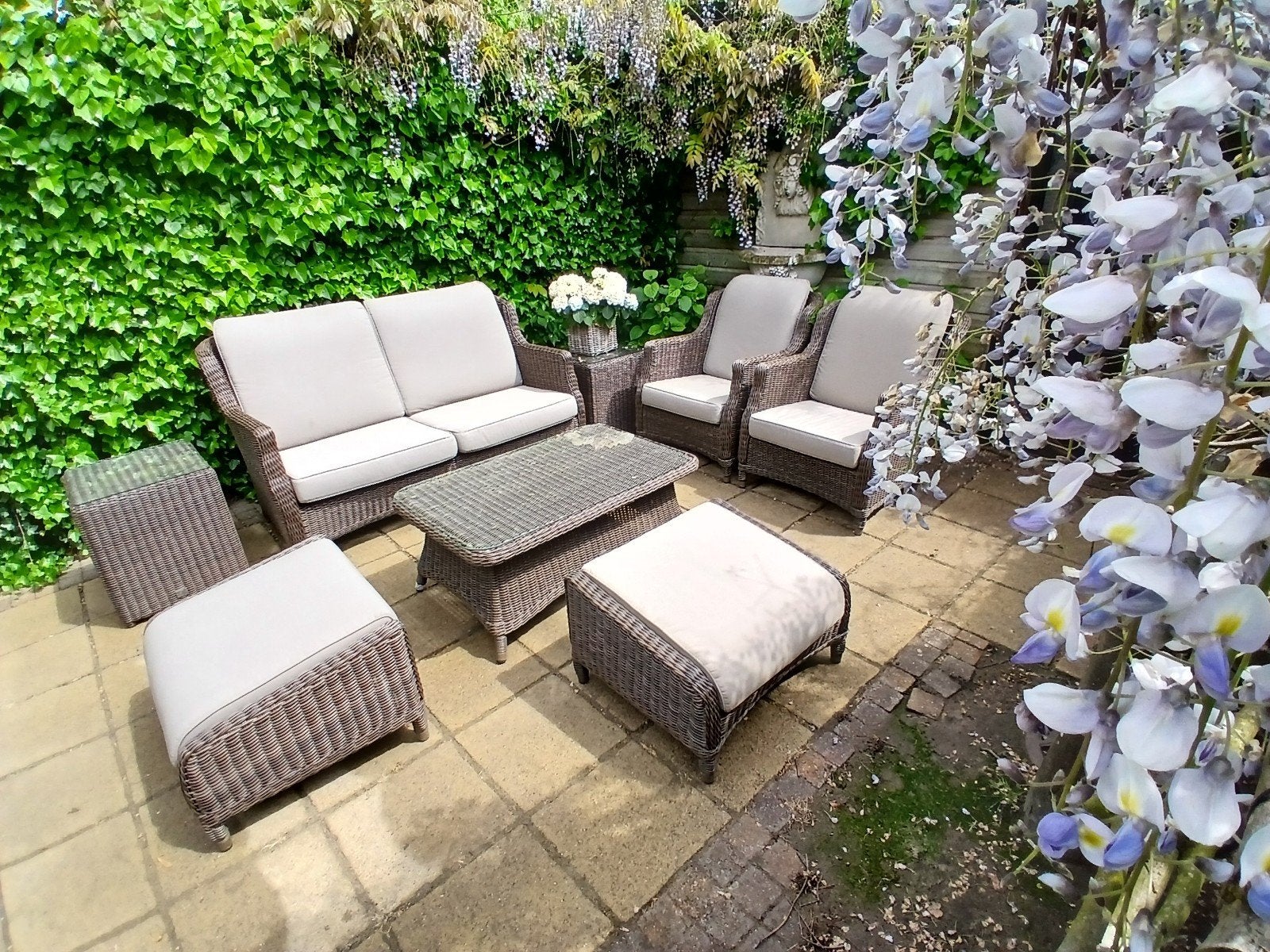 Zeer uitgebreide loungeset van 4SO type Brighton !!, 6 zitplaatsen, Ophalen of Verzenden, Zo goed als nieuw, Loungeset