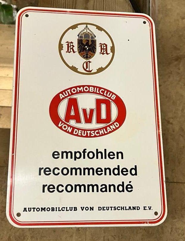 Reclamebord auto club Duitsland geen emaille bord, Ophalen of Verzenden