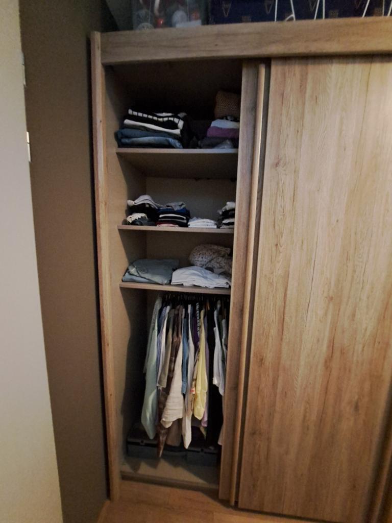 Eiken kledingkast op maat gemaakt door Slaapkamerweb, Ophalen, Gebruikt, 100 tot 150 cm, 200 cm of meer