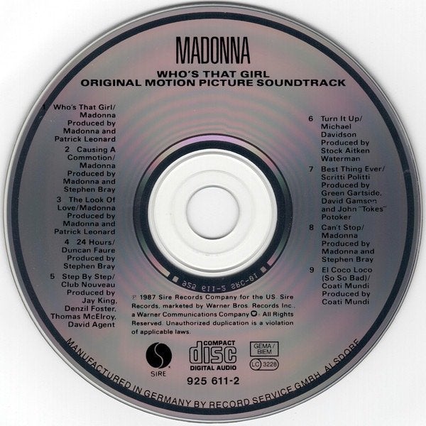 Madonna – Who's That Girl CD 925 611-2, Verzenden, Pop, Album