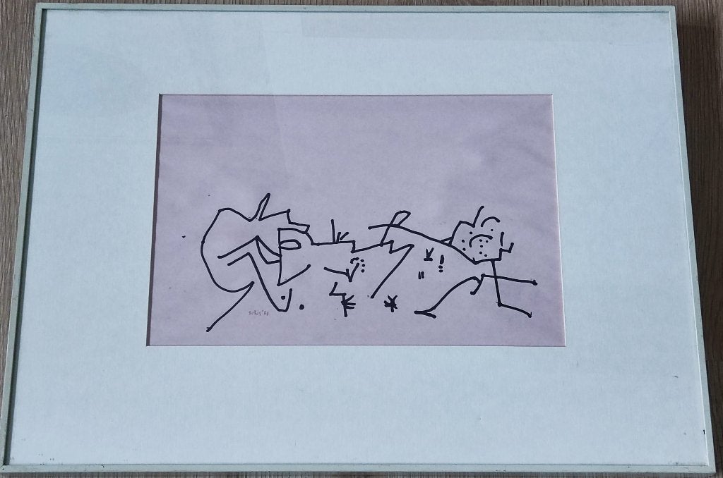 Jan Roëde (1914-2007) - Landschap in versnelde beweging, Ophalen of Verzenden, Tekening, Overige technieken, Handgemaakt