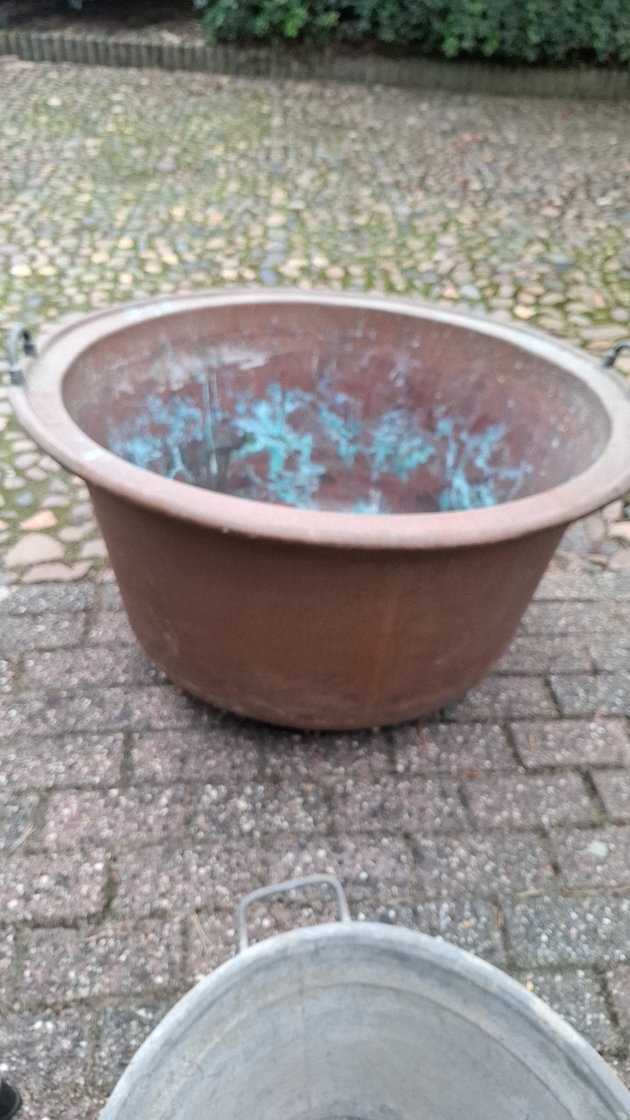Grote antieke koperen ketel met handvatten, Antiek en Kunst, Antiek | Koper en Brons, Ophalen