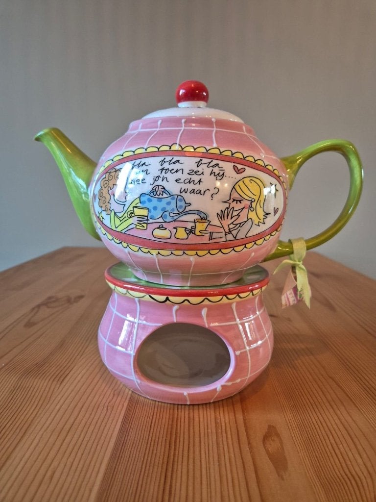 Te koop: Blond Amsterdam theepot met warmhouder, Ophalen, Keramiek, Zo goed als nieuw, Theepot