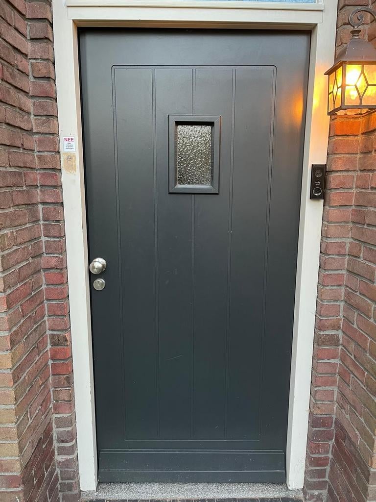 Isolerende voordeur RAL7021 met HR++ glas, Doe-het-zelf en Verbouw, Deuren en Horren, Ophalen, Glas, Buitendeur, 200 tot 215 cm